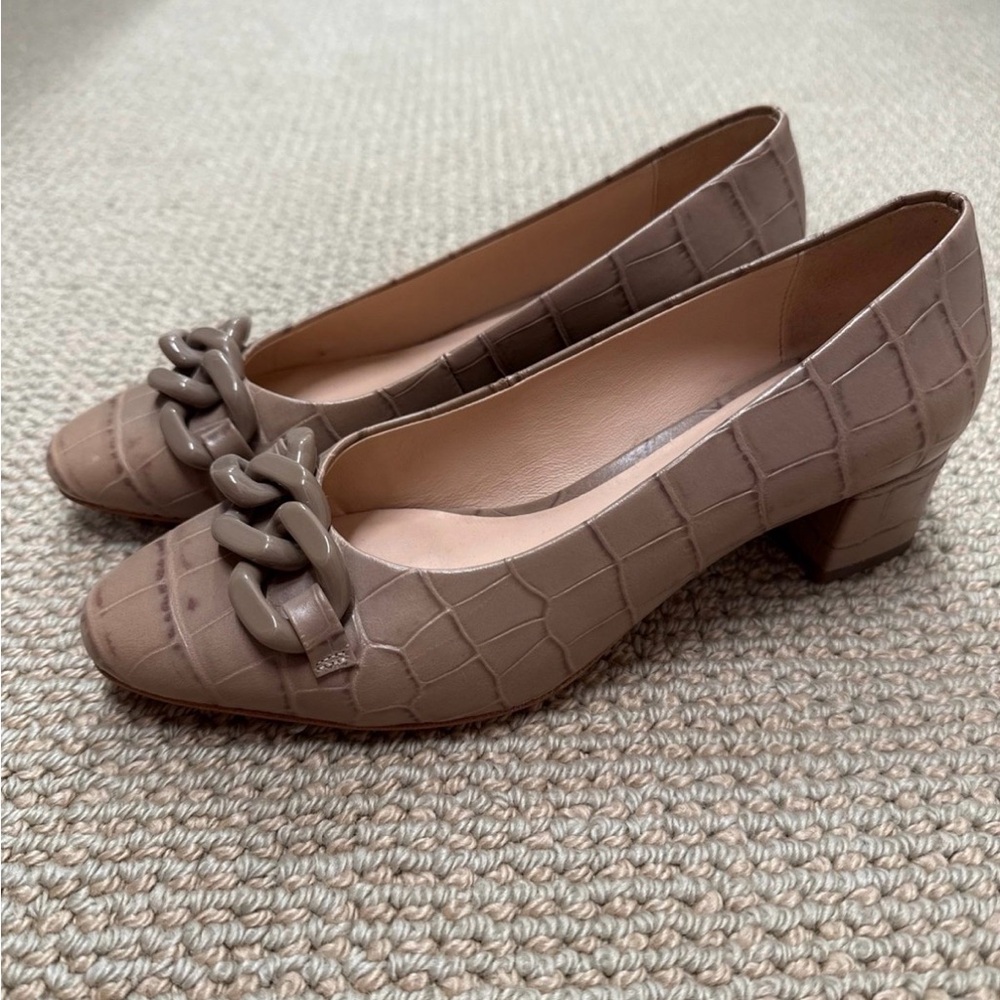 Kate Spade Croc-Embossed Kitten Heels